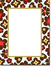 Paper So Pretty - Blank Designer Papers (Brown and Blue Floral) (DP792)
